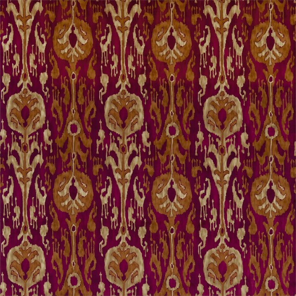 Kashgar Velvet Red/Gold Fabric by Zoffany