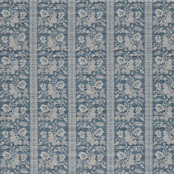 Filigree Bellagio Stripe Blue Stone Fabric by Zoffany