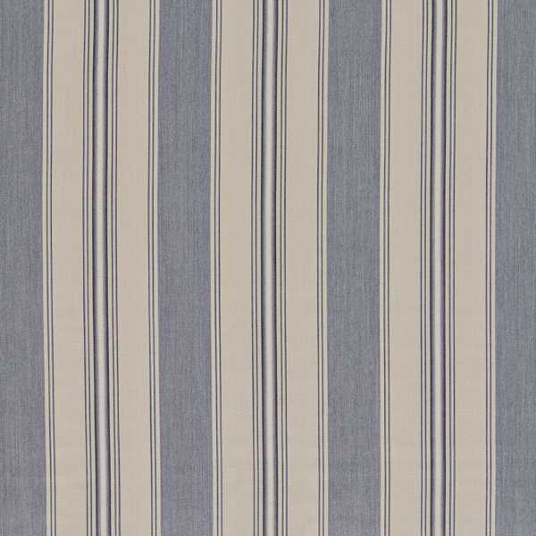 Parasol Stripe Denim/Stone Fabric by Zoffany