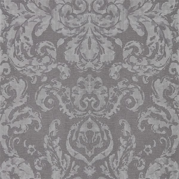 Brocatello Logwood Grey Wallpaper by Zoffany