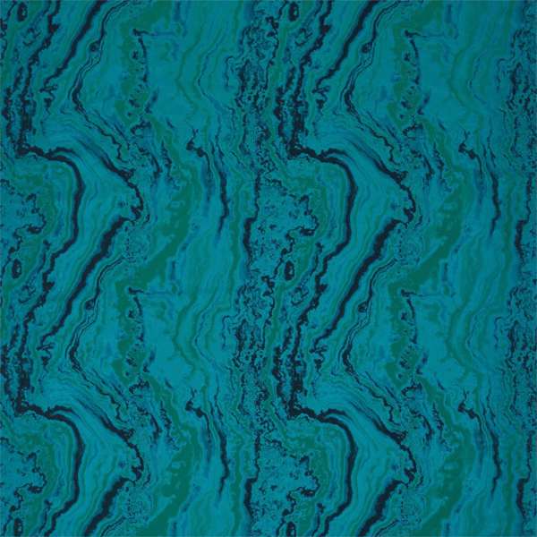 Serpentine Blue Malachite Fabric by Zoffany