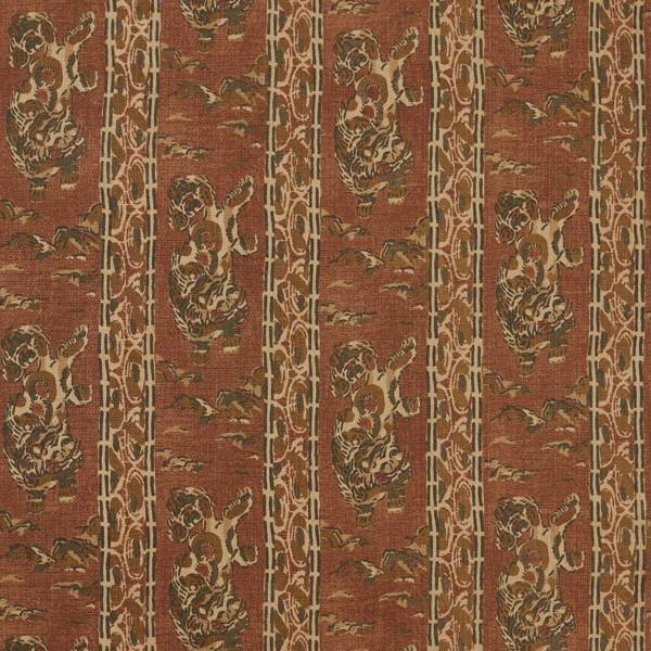 Tibetan Tiger Stripe Russet Fabric by Zoffany