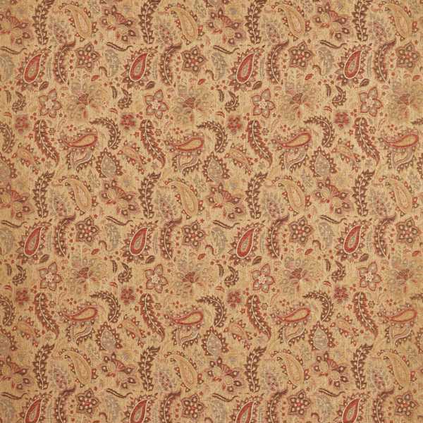 Caserta Paisley Antique Gold Fabric by Zoffany