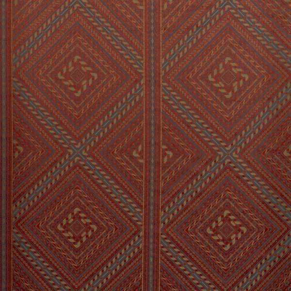 Marquetry Trellis Venetian Red Fabric by Zoffany