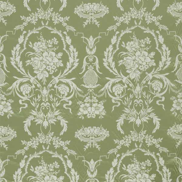 Arabesque Silk Pale Olive Fabric by Zoffany