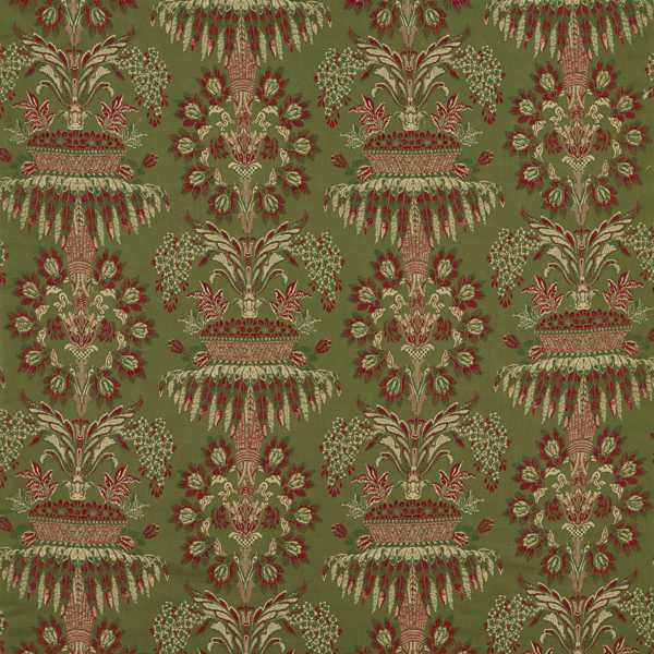 Long Gallery Brocade Olivine/Russet Fabric by Zoffany