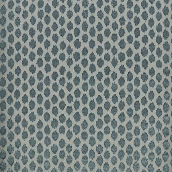 Ikat Spot Blue Stone Fabric by Zoffany
