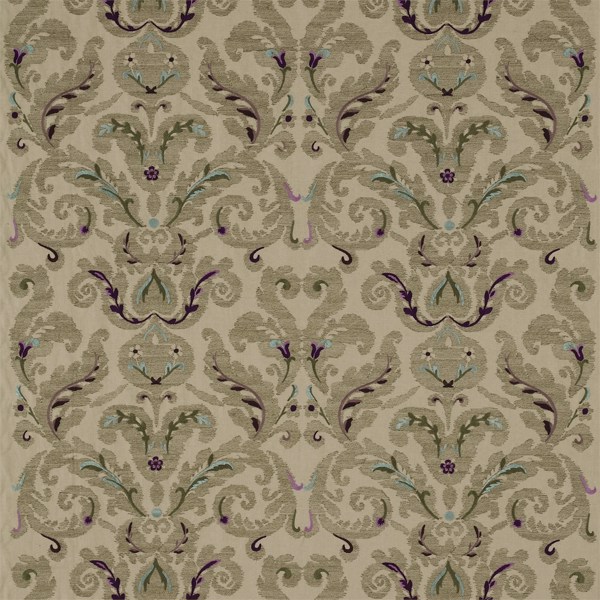 Brocatello Embroidery Amethyst/Teal Fabric by Zoffany