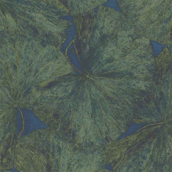 Taisho Lotus Malachite/Lapis Wallpaper by Zoffany