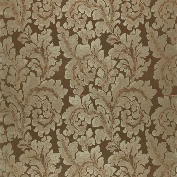 Acantha Silk Antique Bronze Fabric by Zoffany