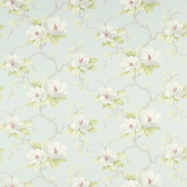 Magnolia Bough Stockholm Blue Fabric by Zoffany